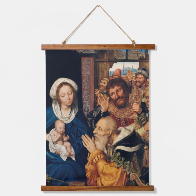 Quentin Matsys - Die Verehrung der Magi Wandteppich Mit Holzrahmen (Vorderseite)
