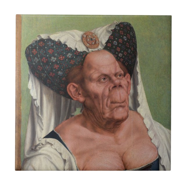 Quentin Matsys - Eine Groteske Alte Frau Fliese (Vorderseite)