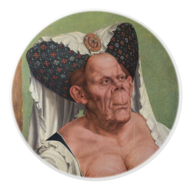 Quentin Matsys - Eine Groteske Alte Frau Keramikknauf (Vorderseite)