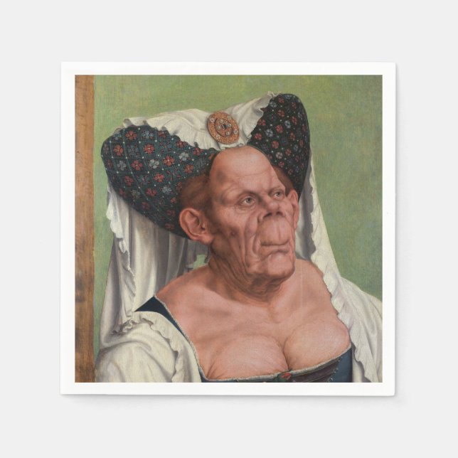 Quentin Matsys - Eine Groteske Alte Frau Serviette (Vorderseite)