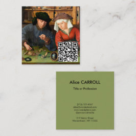 Quentin Matsys - Moneylender & Seine Ehefrau - QR- Quadratische Visitenkarte