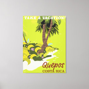 Quepos Costa Rica Reiseplakat im Vintage-Stil Leinwanddruck