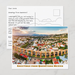 Querétaro Mexico Aqueduct Wide View Postkarte
