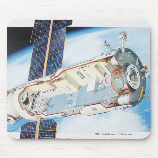 Querschnitt der angetriebenen Solarraumstation Mousepad (Vorne)