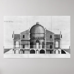 Querschnitt des Landhauses Rotonda nahe Poster