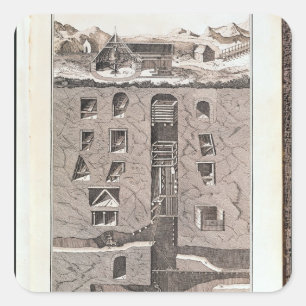 Querschnitt einer Mine Quadratischer Aufkleber