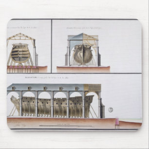 Querschnitt und Aufzug eines Schiffs, 1776 Mousepad