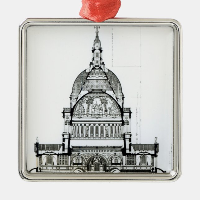 Querschnitt von St Paul Kathedrale Ornament Aus Metall (Vorne)