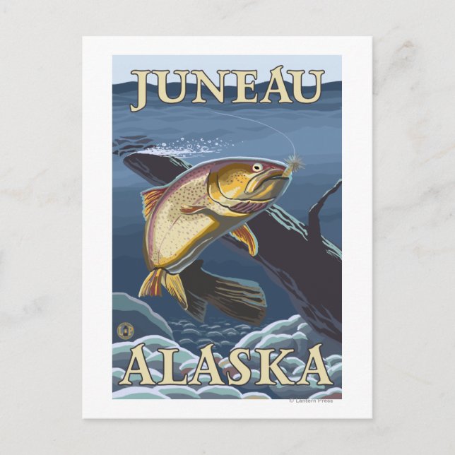 Querschnittlicher Forellenfang - Juneau, Alaska Postkarte (Vorderseite)