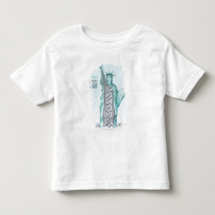Querschnittsillustration des Freiheitsstatuen Kleinkind T-shirt