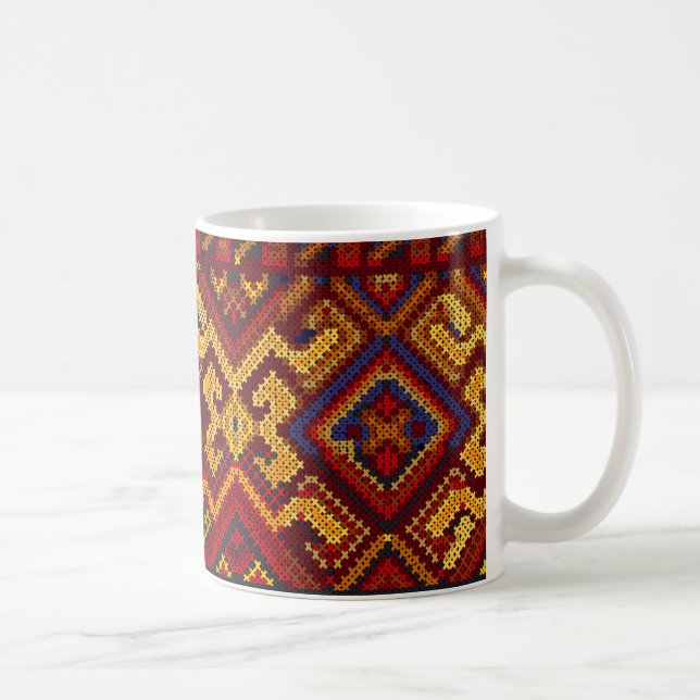 Querstich-Muster-Tasse Kaffeetasse (Rechts)