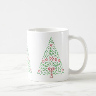 Querstich-Weihnachtsbaum-Tasse Kaffeetasse