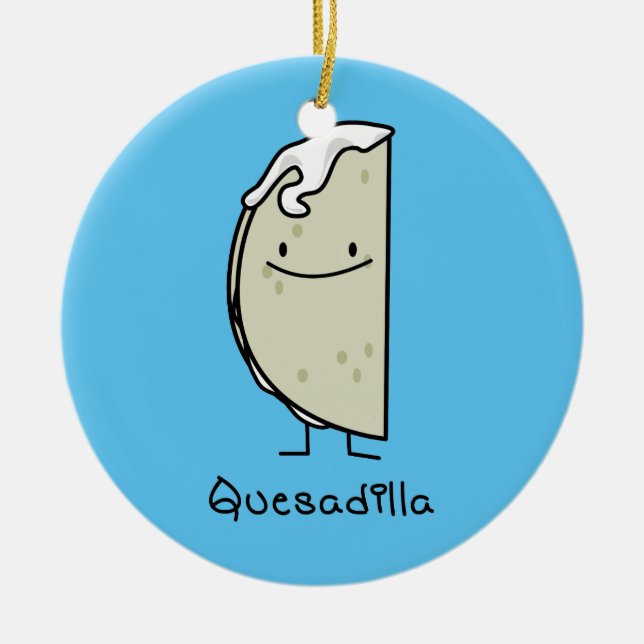 Quesadilla-Mexikaner gegrillte Tortilla mit Käse Keramik Ornament (Vorne)