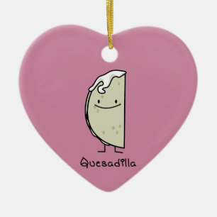 Quesadilla-Mexikaner gegrillte Tortilla mit Käse Keramikornament