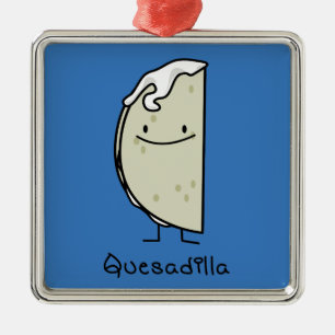 Quesadilla-Mexikaner gegrillte Tortilla mit Käse Silbernes Ornament