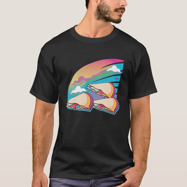 Quesadillas Vaporwave Retrowave Ästhetik T-Shirt (Vorderseite)