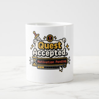 Quest Accepted Motivation Pending Lustiger Gamer-B Jumbo-Tasse