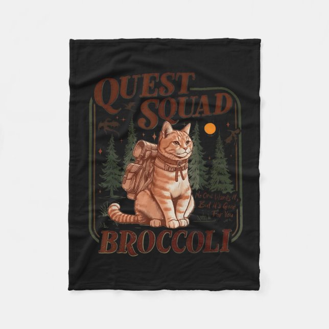 Quest Fantasy Squad Broccoli Funny Cat  Fleecedecke (Vorderseite)