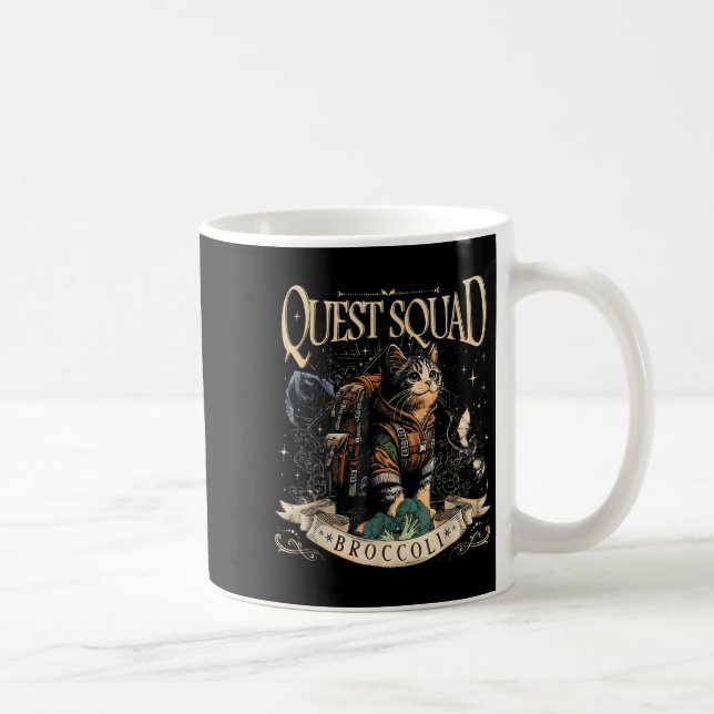 Quest Fantasy Squad Broccoli Kitten Funny Cat Kaffeetasse (Rechts)