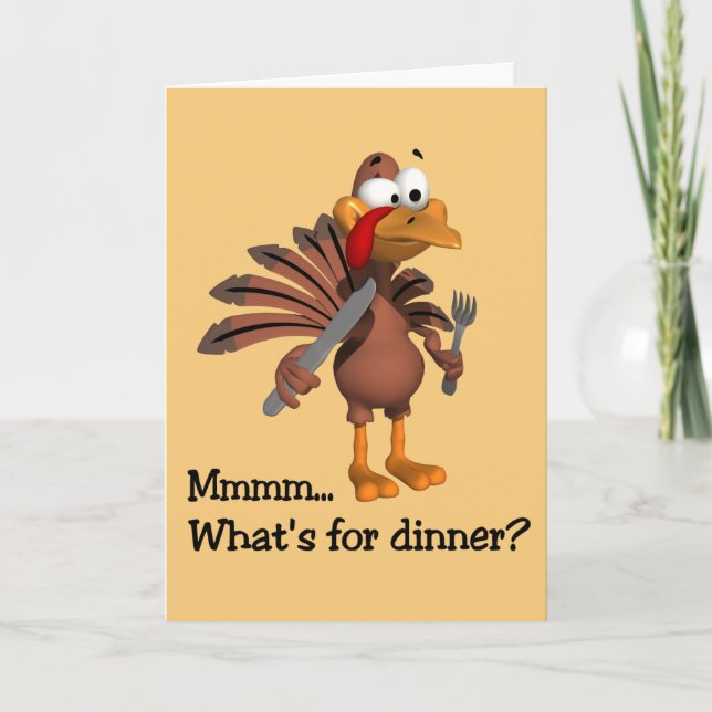 Qu'est pour le dîner ? Carte de thanksgiving (Devant)