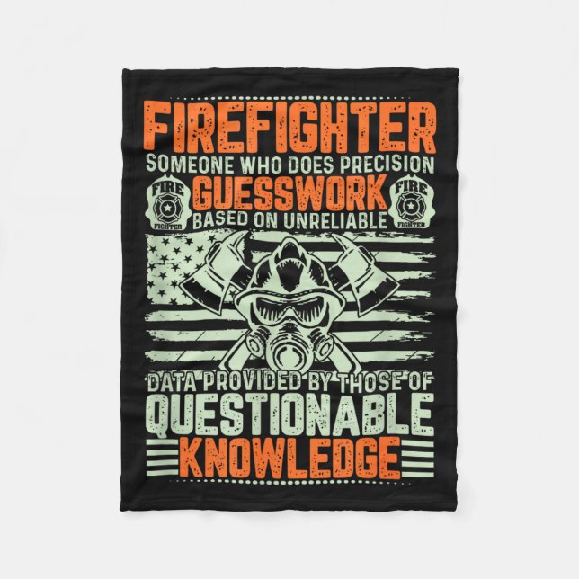 Questionable Knowledge Fireman Gift Proud Firefigh Fleecedecke (Vorderseite)