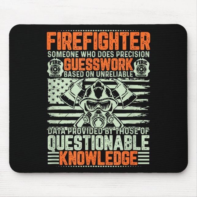 Questionable Knowledge Fireman Gift Proud Firefigh Mousepad (Vorne)