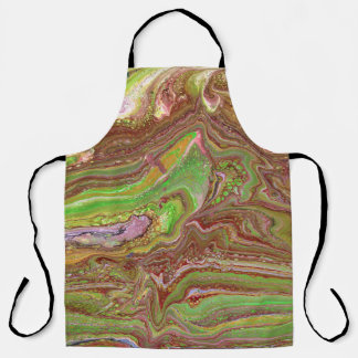 Questions 1 Wild Green Maroon Apron Schürze