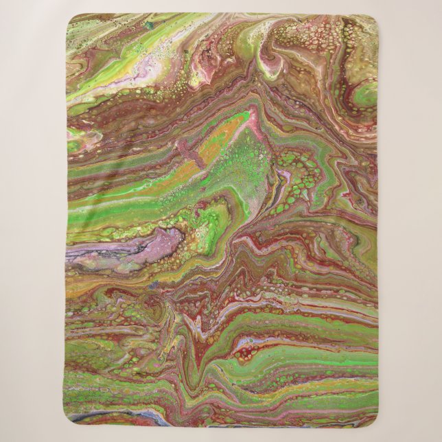 Questions 1 Wild Green Maroon Blanket Sherpadecke (Vorderseite)