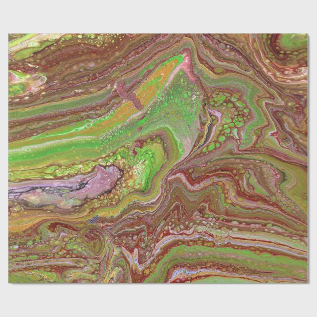 Questions 1 Wild Green Maroon Wrapping Paper Geschenkpapier (Flach)