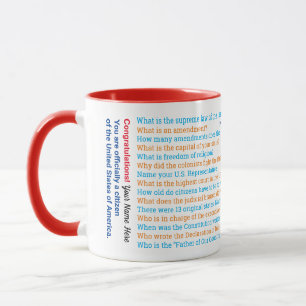 Questions de test de citoyenneté américaine Mug