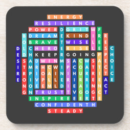 Questzirkel für Motivierend Word-Suche behalten Getränkeuntersetzer