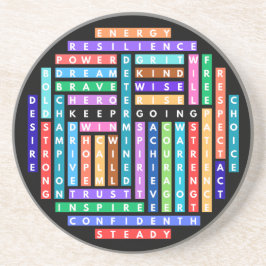 Questzirkel für Motivierend Word-Suche behalten Getränkeuntersetzer