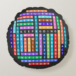 Questzirkel für Motivierend Word-Suche behalten Rundes Kissen