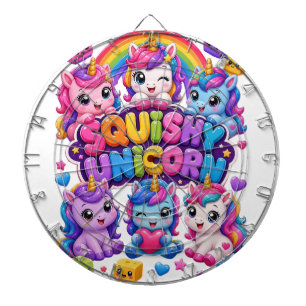 Quetsch-Einhorn Cute Kawaii Baby Einhörner Regenbo Dartscheibe