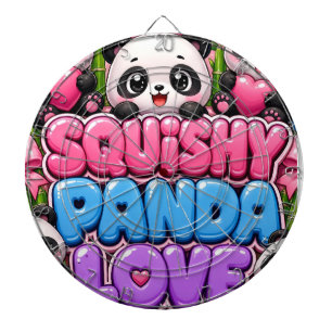 Quetschpanda-Liebe Süße Kawaii-Geschenkpapier Dartscheibe