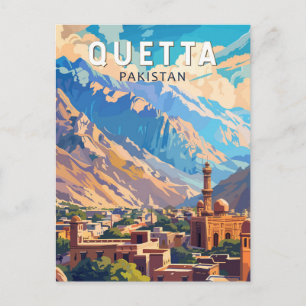 Quetta Pakistan Reise Kunst Vintage Postkarte