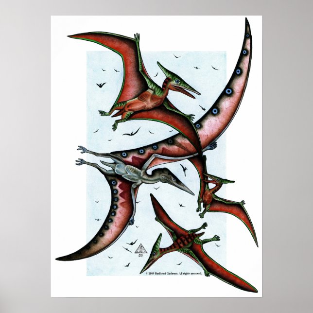 Quetz unter Pterosauriern Print Poster (Vorne)