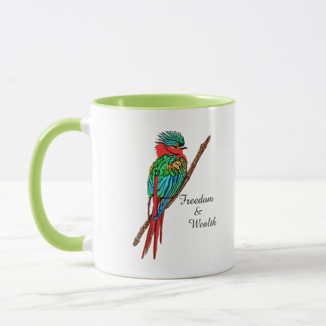 Quetzal Bird Freedom and Wealth Tasse (Links)
