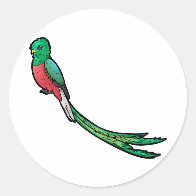 Quetzal Runder Aufkleber (Vorderseite)