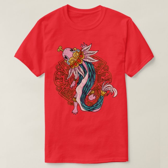 Quetzalcoatl Axolotl Ancient Aztec Serpent Mayan I T-Shirt (Design vorne)
