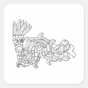 Quetzalcoatl Quadratischer Aufkleber