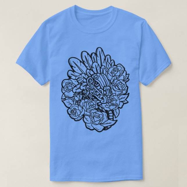 Quetzalcoatl Rose Ancient Aztec Serpent Mayan Inc T-Shirt (Design vorne)