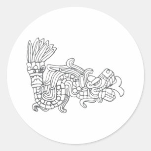 Quetzalcoatl Runder Aufkleber