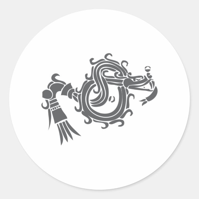 Quetzalcoatl Runder Aufkleber (Vorderseite)