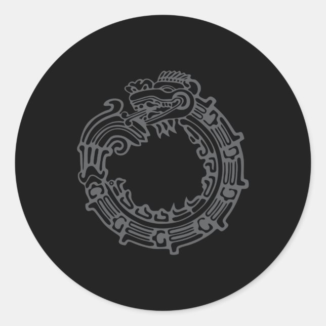 Quetzalcoatl Runder Aufkleber (Vorderseite)