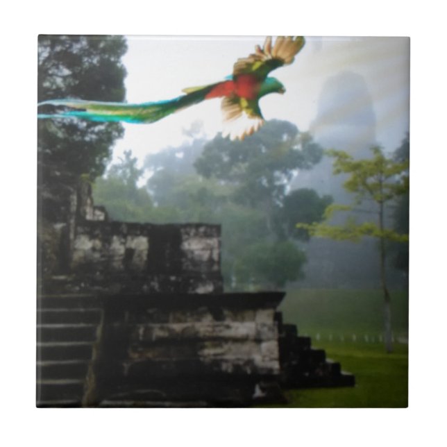 Quetzel in Tikal Fliese (Vorderseite)