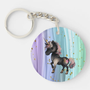 Queue noire Unicorne violette rose
