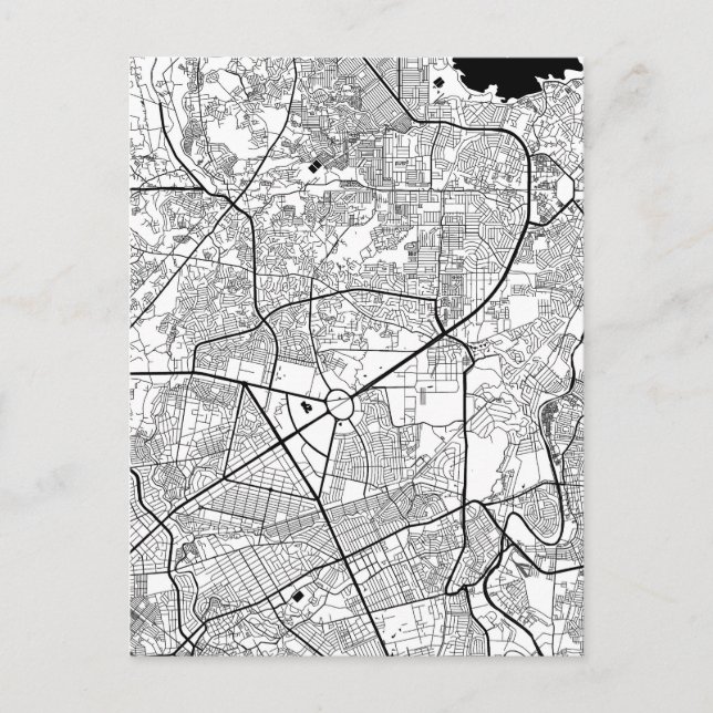  Quezon City Philippines Map Postkarte (Vorderseite)