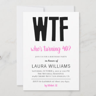 Qui a 40 ans ? Invitation d'anniversaire