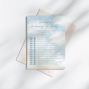 Qui a dit ça maman Carte de jeu de baby shower p